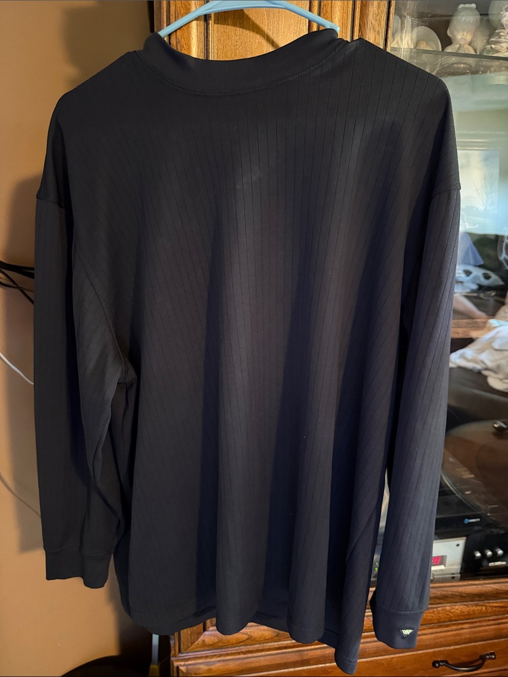 Men's Long-Sleeve Ribbed Crewneck Shirt - Black
